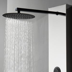 Douche rond, zwart inbouw