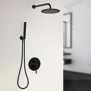 Douche rond, zwart inbouw